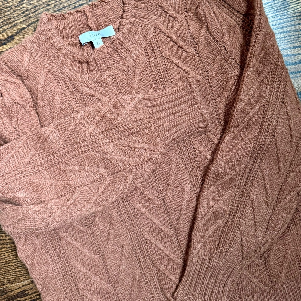 Joie wool-cashmere cable sweater in nutmeg XS